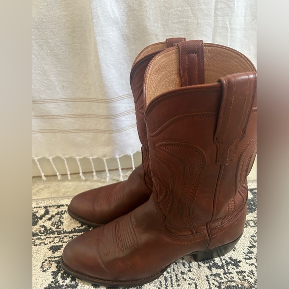 TECOVAS CARTWRIGHT BROWN 8.5D COWBOY BOOTS - Picture 3 of 5